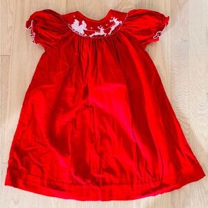 Southern Sunshine Red Embroidered Holiday Dress Size: 3T